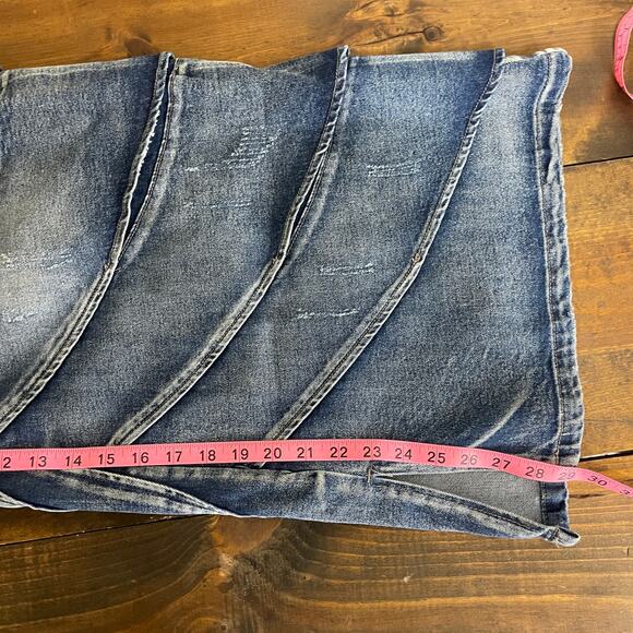 Akira ride the wave wide leg denim jeans Acid Wash Women's Size 27 5 Grunge Rave - Picture 13 of 14